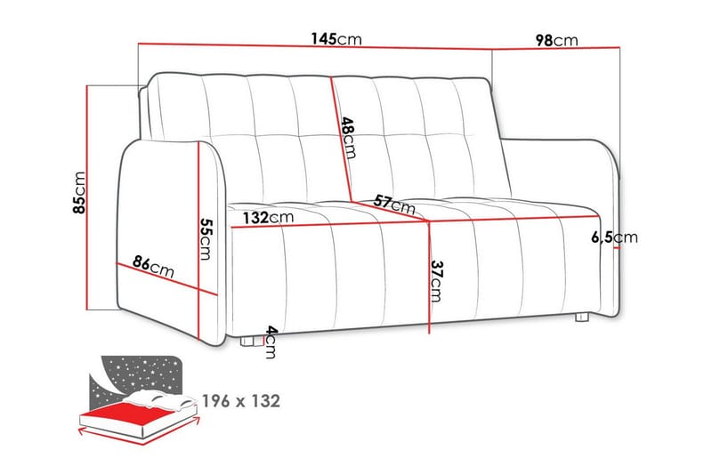 Denegal 2-sits Bäddsoffa Dark grey - Møbler - Sofaer - Sovesofaer