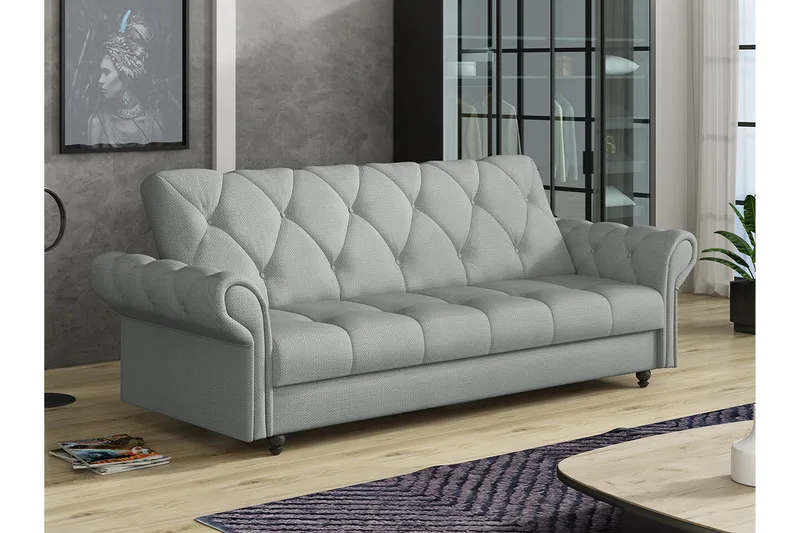 Denegal 3-seters Sovesofa - Lysegrå - Møbler - Sofaer - Sovesofaer