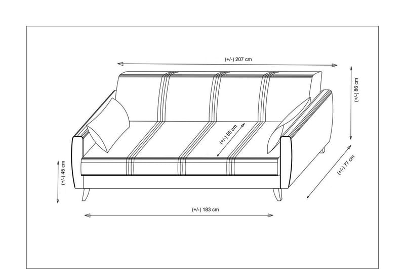 Dewan Sovesofa 3-seter - Beige - Møbler - Sofaer - Sovesofaer