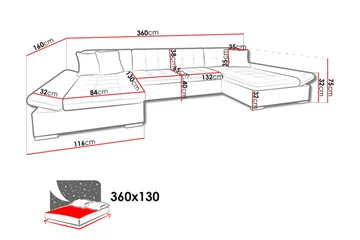 Dewitt U-sovesofa - Møbler - Sofaer - Sovesofaer