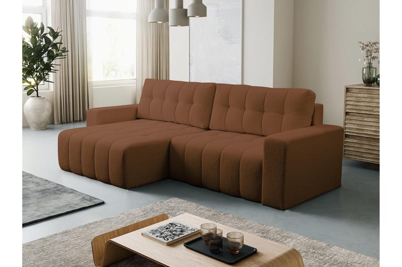 Doryn Sovesofa med Divan 3-seter - Brun - Møbler - Sofaer - Sovesofaer