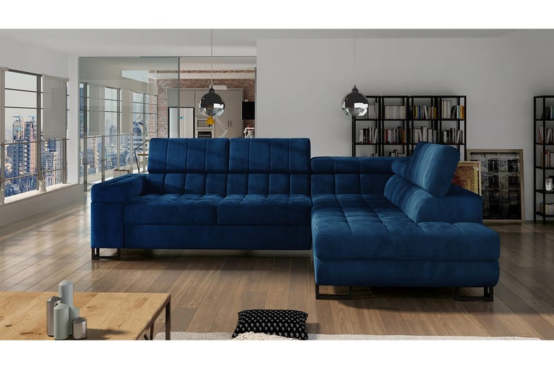 Elkind Hjørnesofa Høyre - Mørkeblå - Møbler - Sofaer - Sovesofaer