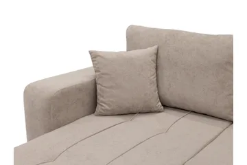 Flo Sovesofa med Dobbel Sjeselong 4-seter i Plysj - Hvit - Møbler - Sofaer - Sovesofaer