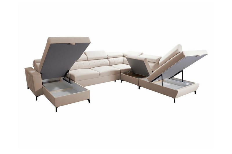 Galbally 5-sits Hörnbäddsoffa Light grey - Møbler - Sofaer - Sovesofaer