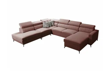 Galbally 5-sits Hörnbäddsoffa Pink - Møbler - Sofaer - Sovesofaer