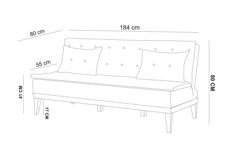 Glyddyn 3-seter Sovesofa - Grønn - Møbler - Sofaer - Sovesofaer