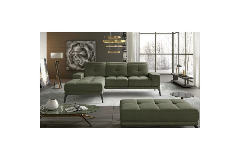 Hjørnesofa Eltap Torrense 265x175x98 cm, Monolith 38, Grønn, Venstre