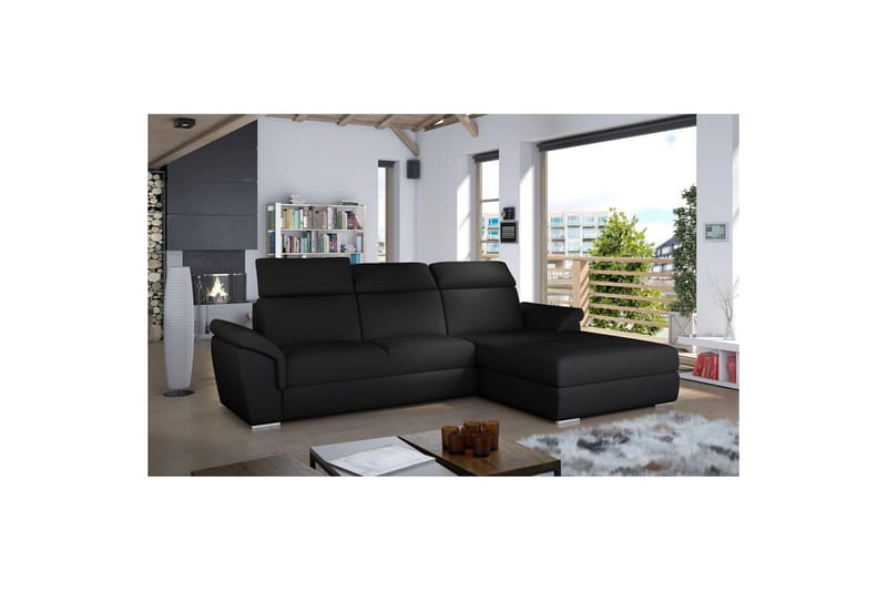 Hjørnesofa Eltap Trevisco 272x216x100 cm, Soft 11, Svart, Høyre