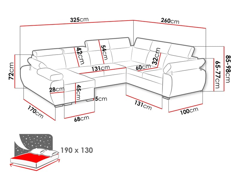 hjørnesofa Hjørnesofa BOSTON U Flow 17 Høyre - Møbler - Sofaer - Sovesofaer