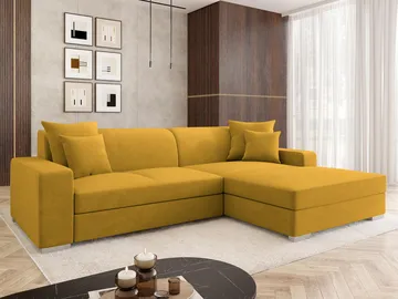 hjørnesofa Mexico Velo 626 Høyrevendt - gul - Møbler - Sofaer - Sovesofaer
