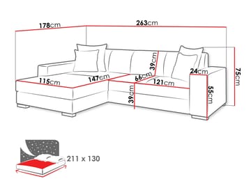 hjørnesofa Mexico Velo 626 Høyrevendt - gul - Møbler - Sofaer - Sovesofaer