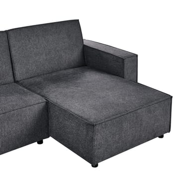 Hjørnesofa Romedal II - Grå, svart/ Venstrevendt - Møbler - Sofaer - Sovesofaer