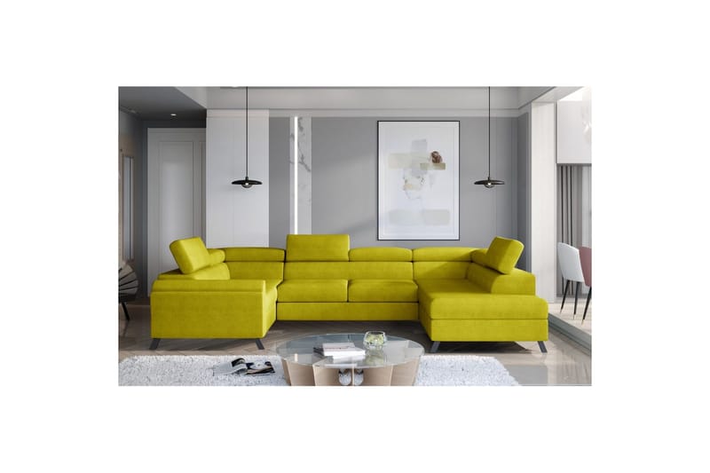 Seksjon Eltap Escada 336x200x92 cm, Omega 68, Gul, Høyre