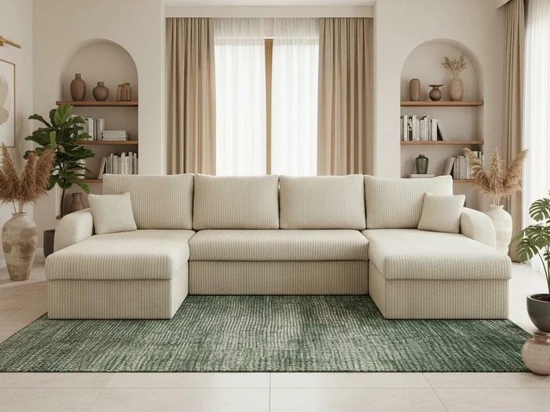Kintore 4-sits Hörnbäddsoffa Grey/wood||Grey/Black - Møbler - Sofaer - Sovesofaer
