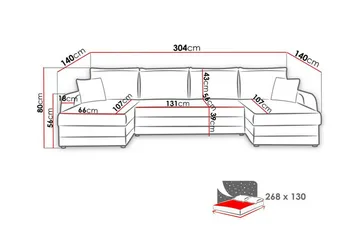 Kintore 4-sits Hörnbäddsoffa Grey/wood||Grey/Black - Møbler - Sofaer - Sovesofaer