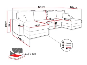 Kintore 4-sits Hörnbäddsoffa Grey/wood||Grey/Black - Møbler - Sofaer - Sovesofaer