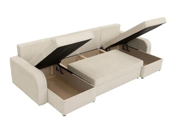 Kintore 4-sits Hörnbäddsoffa Grey/wood||Grey/Black - Møbler - Sofaer - Sovesofaer