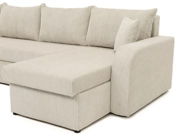 Kintore 4-sits Hörnbäddsoffa Grey/wood||Grey/Black - Møbler - Sofaer - Sovesofaer