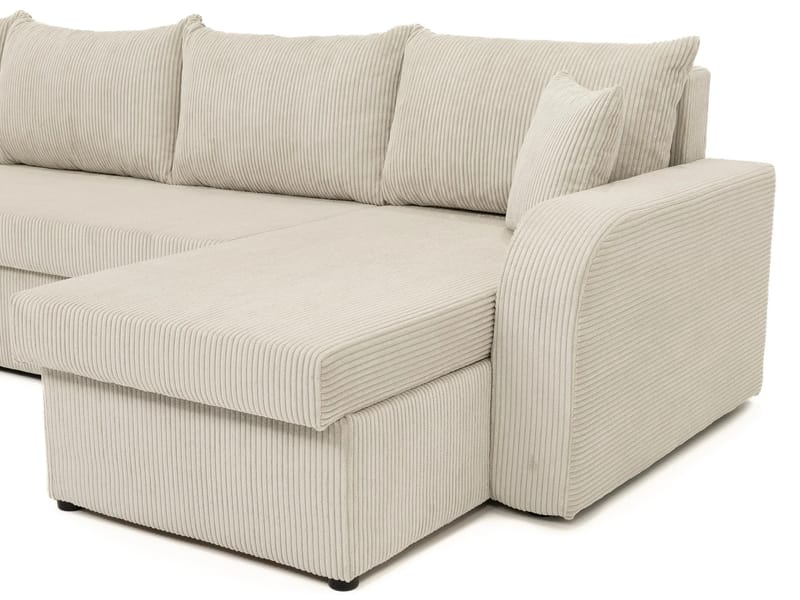 Kintore 4-sits Hörnbäddsoffa Grey/wood||Grey/Black - Møbler - Sofaer - Sovesofaer