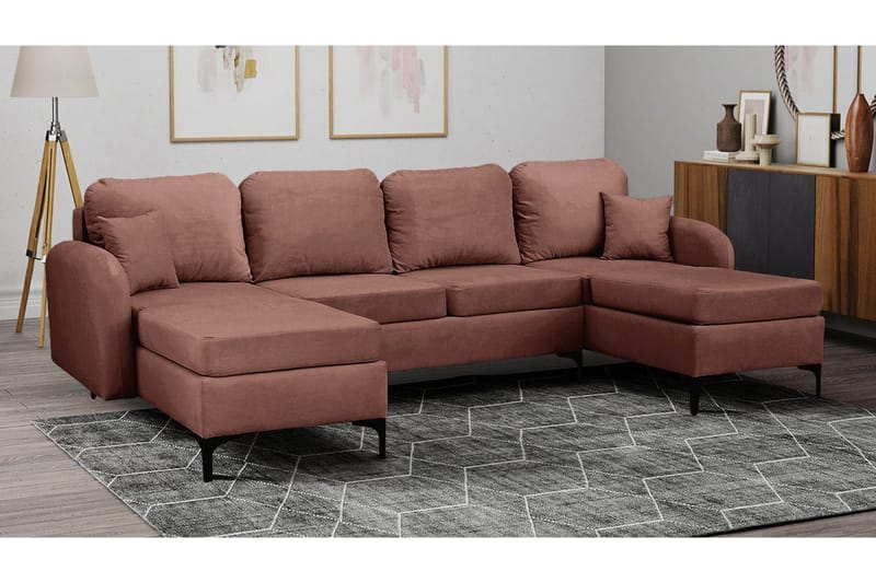 Knocklong 4-sits Hörnbäddsoffa Brown - Møbler - Sofaer - Sovesofaer