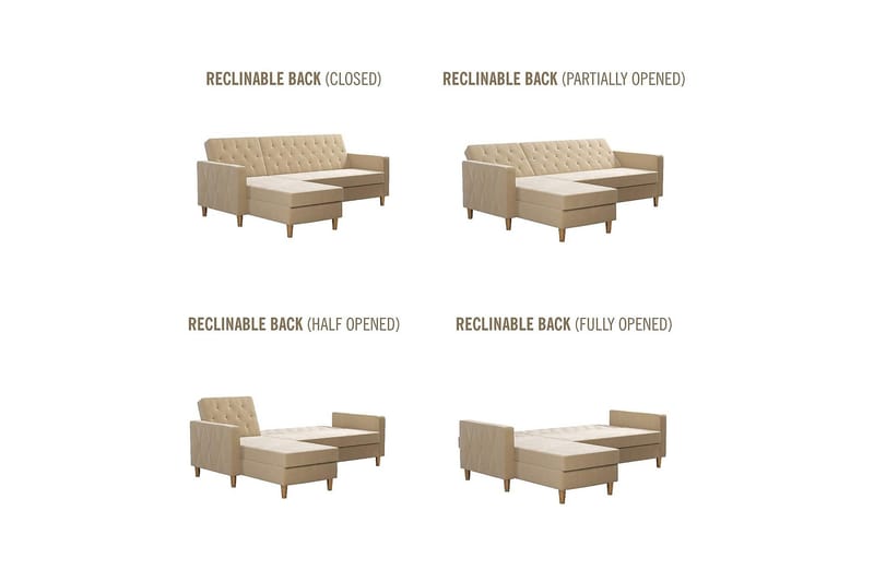 Liberty Divansovesofa Hvit - Møbler - Sofaer - Sovesofaer