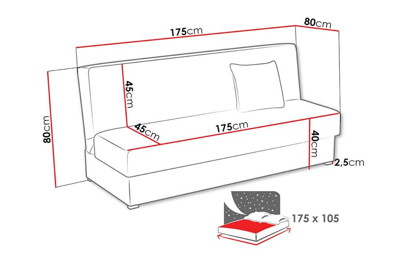 Lucille Sovesofa - Beige - Møbler - Sofaer - Sovesofaer