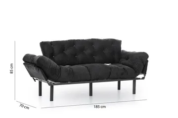 Mezonzo 3-seter Sovesofa - Svart - Møbler - Sofaer - Sovesofaer