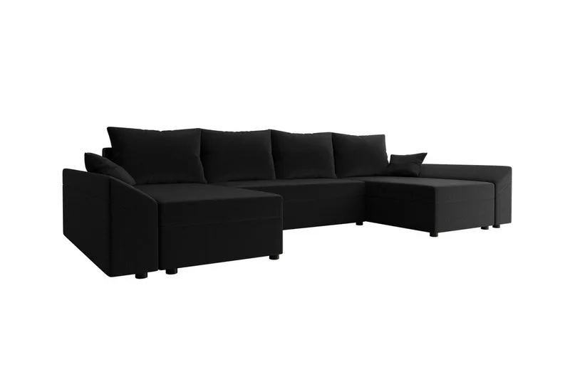 Midfeld 4-sits Hörnbäddsoffa Black