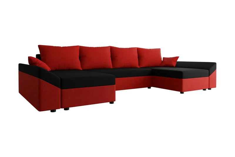 Ovadia 5-seters Sovesofa, Rød/Svart
