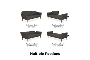 Regal 2-seters Sovesofa Mørkegrå - Novogratz - Møbler - Sofaer - Sovesofaer