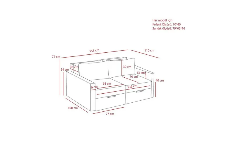Savra Sovesofa med Divan 2-sits - Antrasitt - Møbler - Sofaer - Sovesofaer