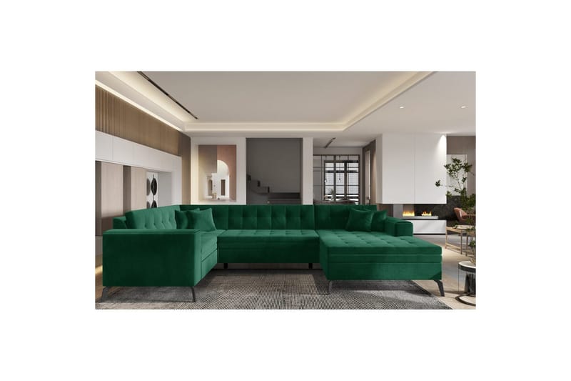 Seksjon Eltap Montez 340x180x93 cm, Lukso 35, Mørkegrønn, Høyre