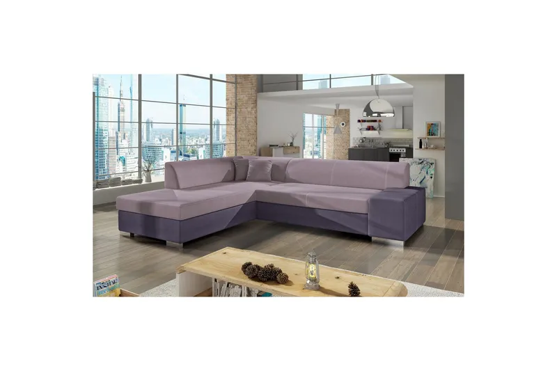 Seksjonssofa Eltap Porto 278x217x74 cm, Soro 61, Soro 65, Rosa, Lilla, Venstre