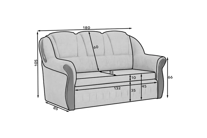 Sofa Eltap Lord 180x85x105 cm - Monolith 09, Mørk Beige - Møbler - Sofaer - Sovesofaer