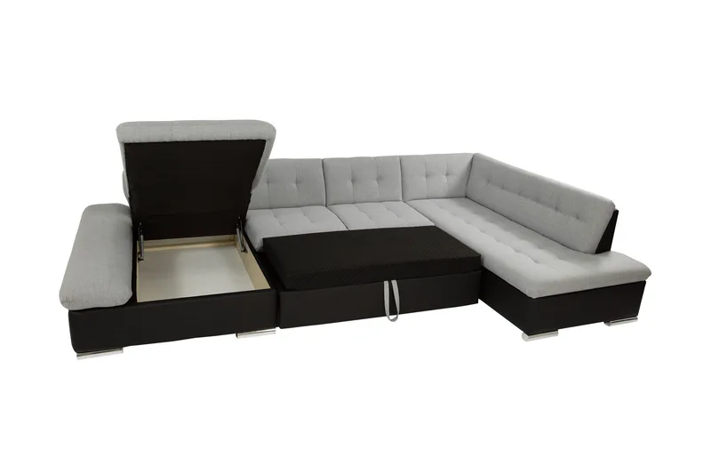 Zumar Sovesofa med Sjeselong og Dobbel Sjeselong 4-seter i Chenille - Oransje - Møbler - Sofaer - Sovesofaer - Sovesofa divan