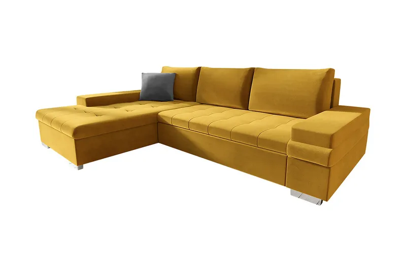 Sovesofa med divan, Gul