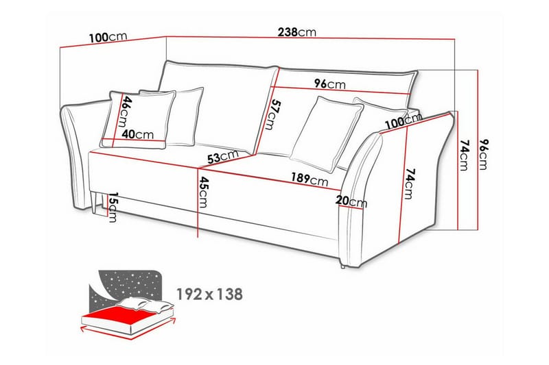 Staffin 3-seters sovesofa - Møbler - Sofaer - Sovesofaer