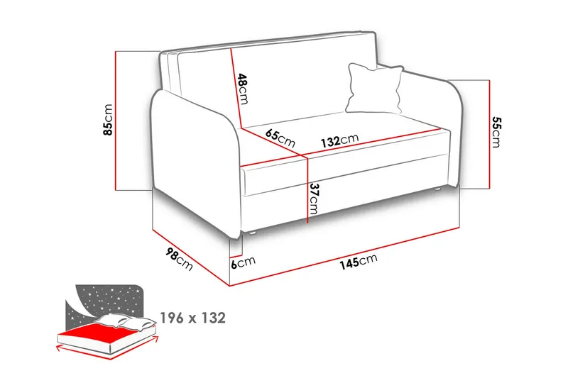 Viva Sovesofa - Rosa - Møbler - Sofaer - Sovesofaer