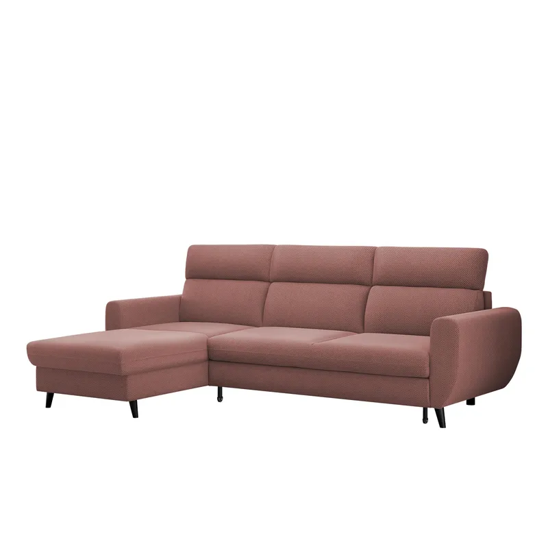 Vylon 3-seters sovesofa med divan, Rosa