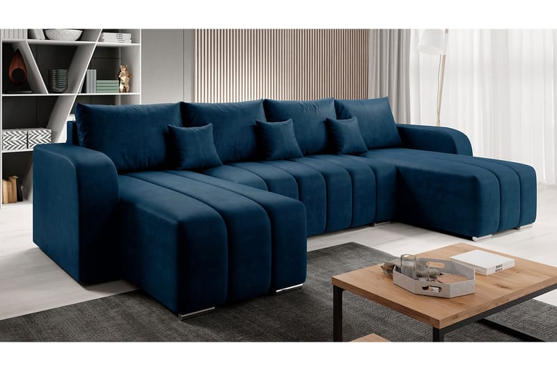 Zulueta 8-seters Sovesofa Høyre - Blå - Møbler - Sofaer - Sovesofaer