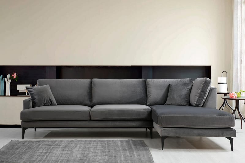 Stacker Hjørnesofa med Divan Høyre - Svart - Møbler - Sofaer - Sofa med sjeselong