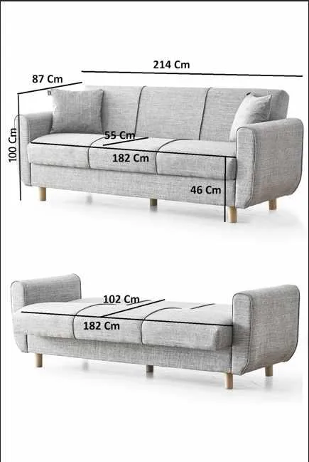Torlan 3-seters sofa - Mørk grå - Møbler - Sofaer - Sovesofaer