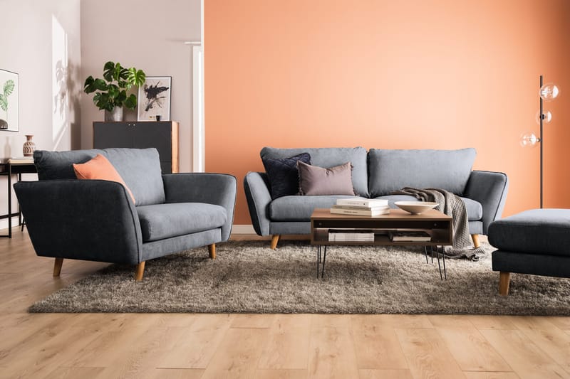 Trend Lyx 2-seter Sofa - Mørkegrå/Eik - Møbler - Sofaer - 2 seter sofa