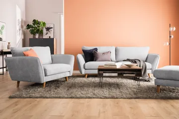 Trend Lyx 3-seters Stoffsofa - Lys grå - Møbler - Sofaer - Sofa 3 seter