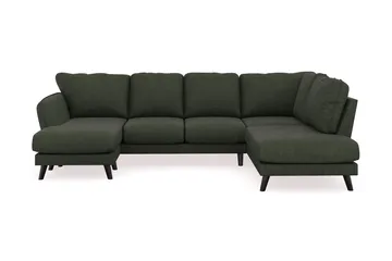 Trend Lyx 4-seters Venstrevendt U-formet Sofa med Divan og Sjeselong i Manchester - Mørkegrønn - Møbler - Sofaer - U-sofa