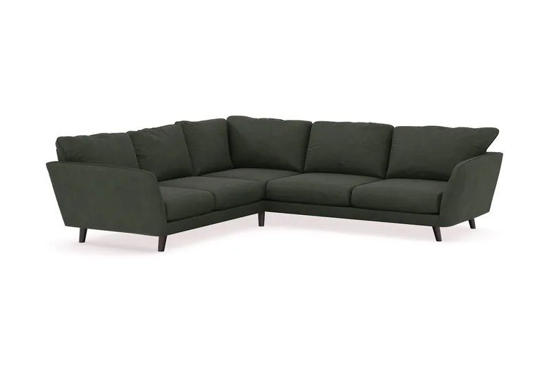 Trend Lyx 6-seters Vendbar L-formet Hjørnesofa i Manchester - Mørkegrønn - Møbler - Sofaer - Hjørnesofa