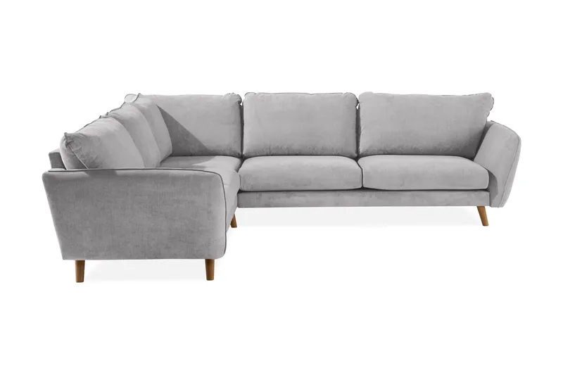 Trend Lyx 6-seters Vendbar L-formet Hjørnesofa i Stoff, Lys grå