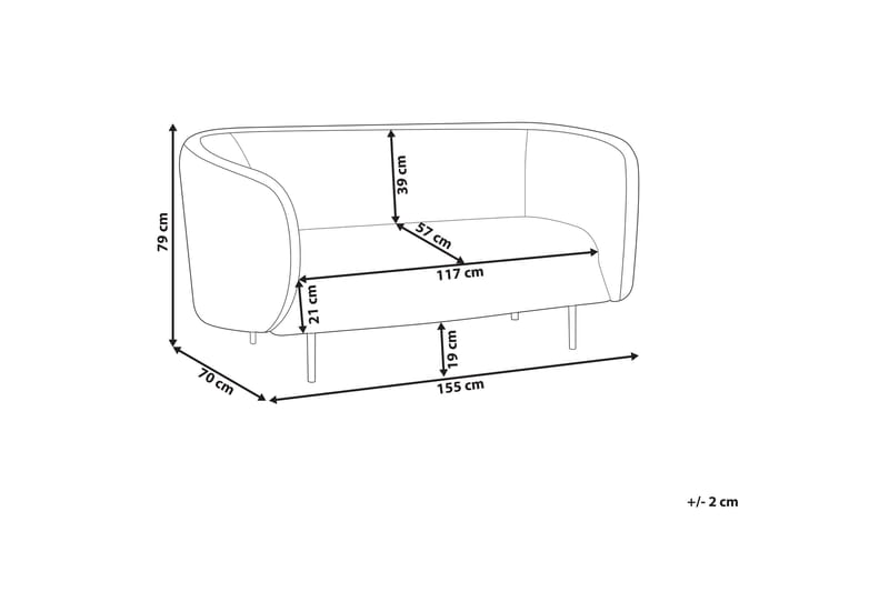 Tuka Sofa 2-seter - Svart - Møbler - Sofaer - 2 seter sofa