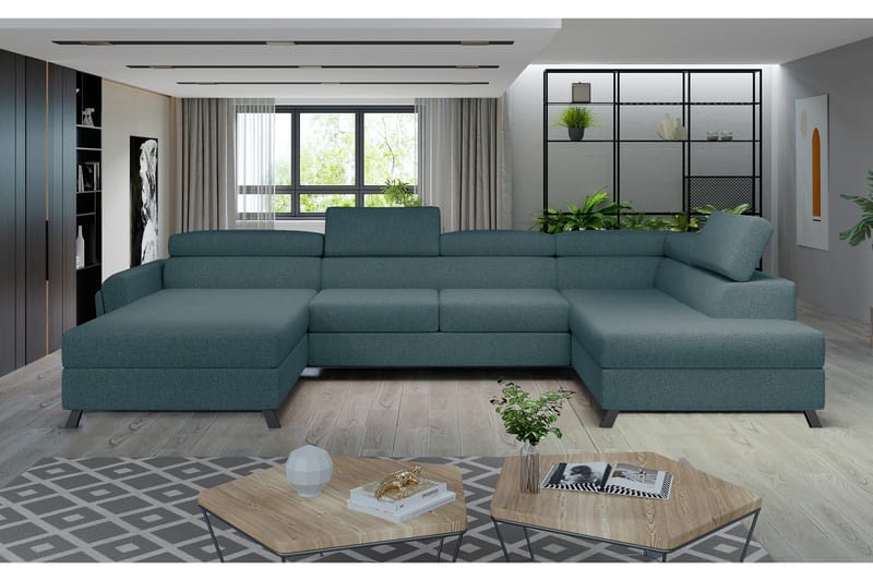 Josette U-sofa med Divan Venstre, Grønn