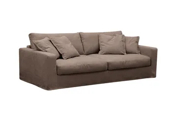 Valencia Ekstra dyp 3-seters sofa med avtakbart og vaskbart trekk - Mørkebrun - Møbler - Sofaer - Sofa 3 seter
